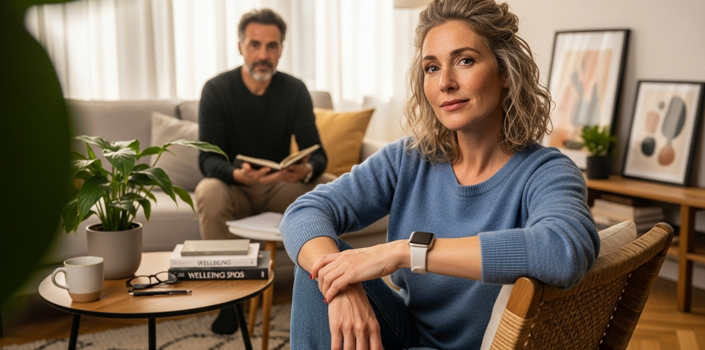 stressz és pszichológus szakvélemény — női kliens és pszichológus beszélgetése